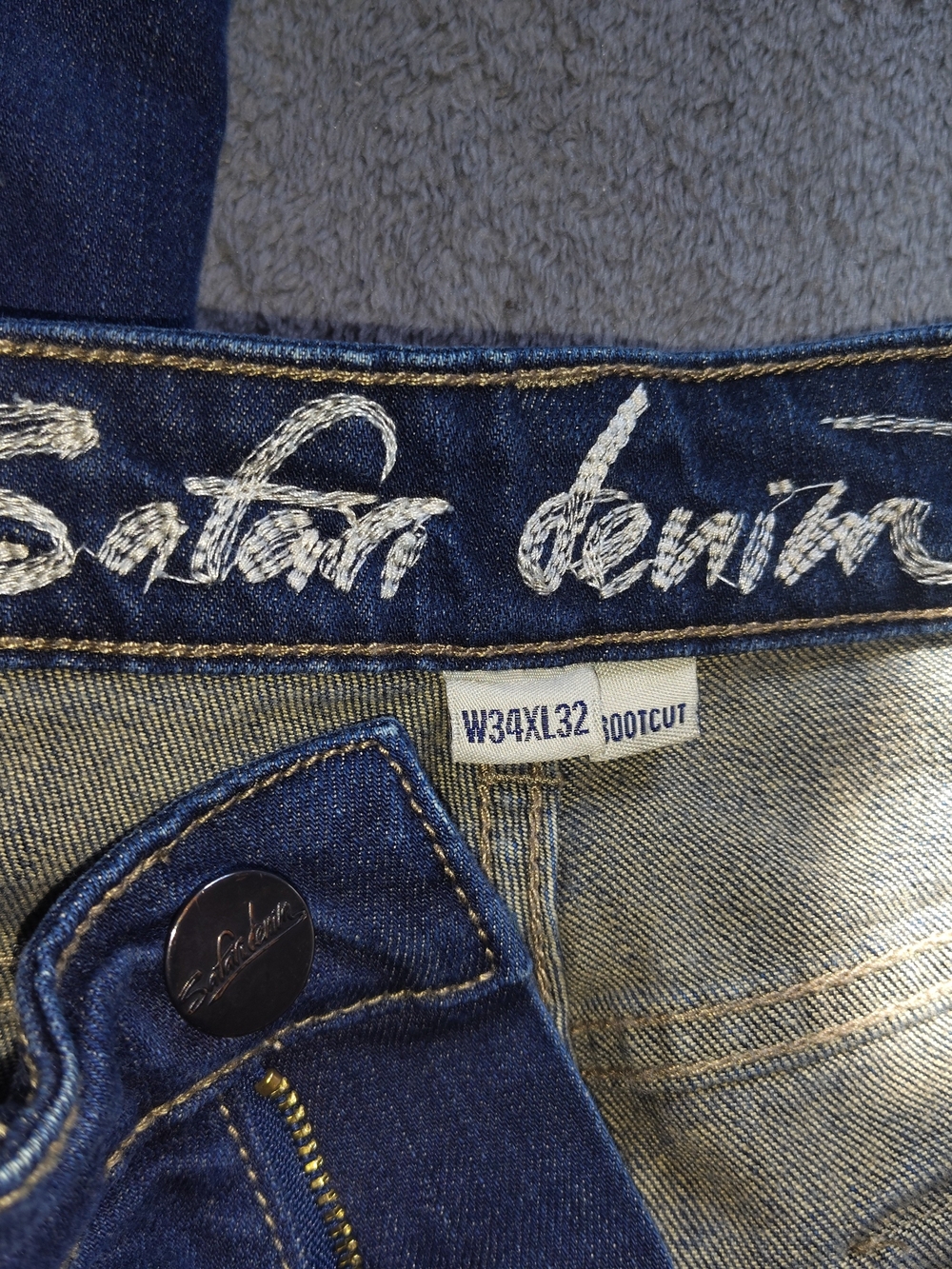 Men’s Dark Blue Bootcut Jeans - W34 x L32